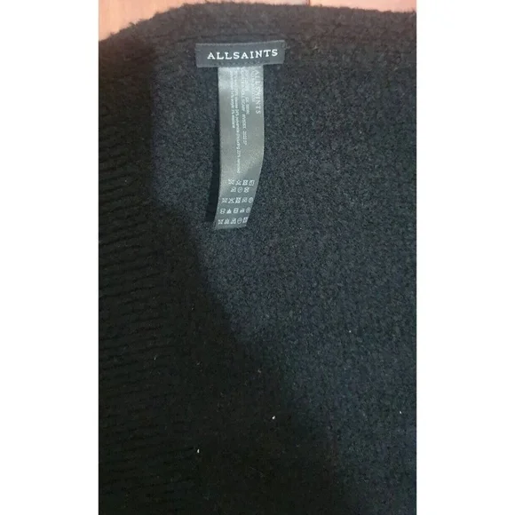 ALLSAINTS Garter Roll Scarf Black 16''x80'' - Picture 4 of 5